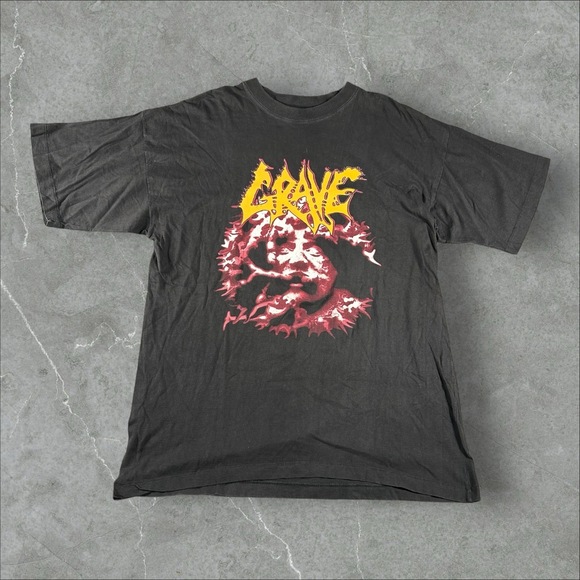 Other - Vintage‎ Grave Shirt Mens XL Black 90s Euro Soulless Death Metal Band Tee Rare